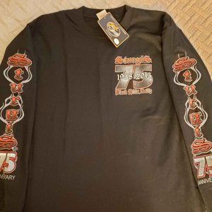 Sturgis 2015 75th Motorcycle Rally Long Sleeve Cotton T-Shirt Black Medium